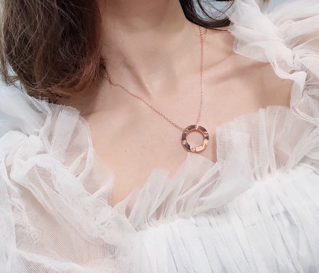 Cartier LOVE necklace Rose gold with diamond accents 42cm