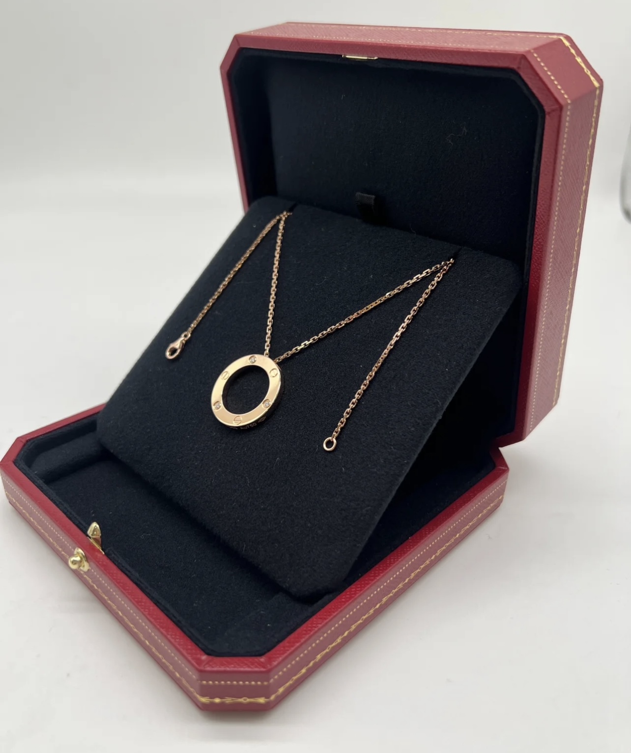 Cartier LOVE necklace Rose gold with diamond accents 42cm
