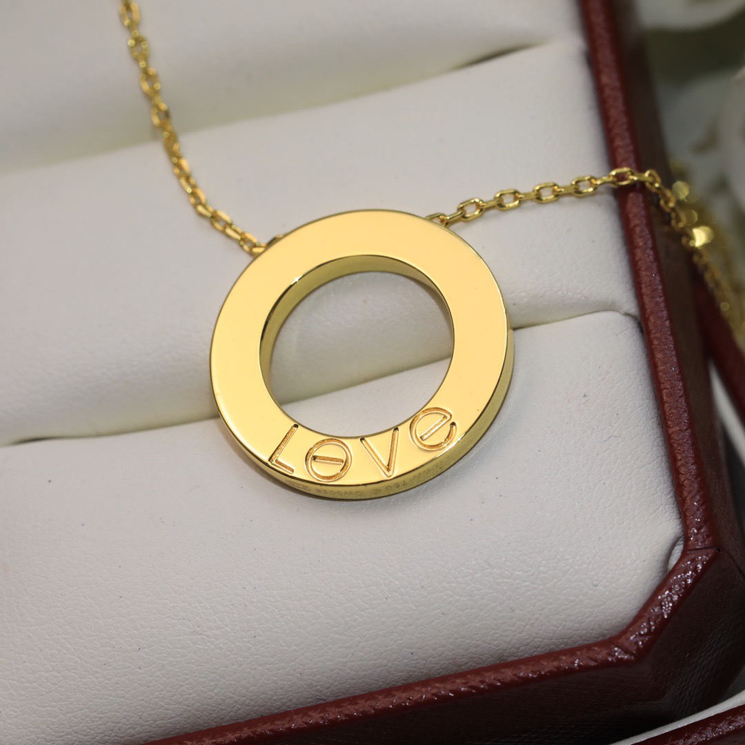 Cartier LOVE necklace yellow gold with clear diamonds 42cm