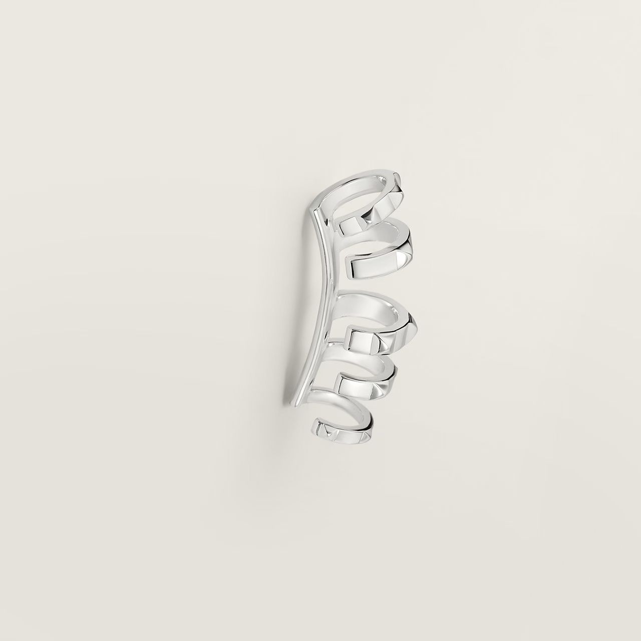 Orecchini Hermes Clou de Forge metallo argentato taglia unica