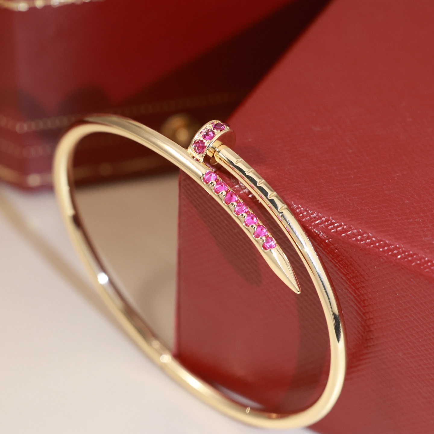 Cartier Juste un Clou bracelet 18k yellow gold pink sapphires 17
