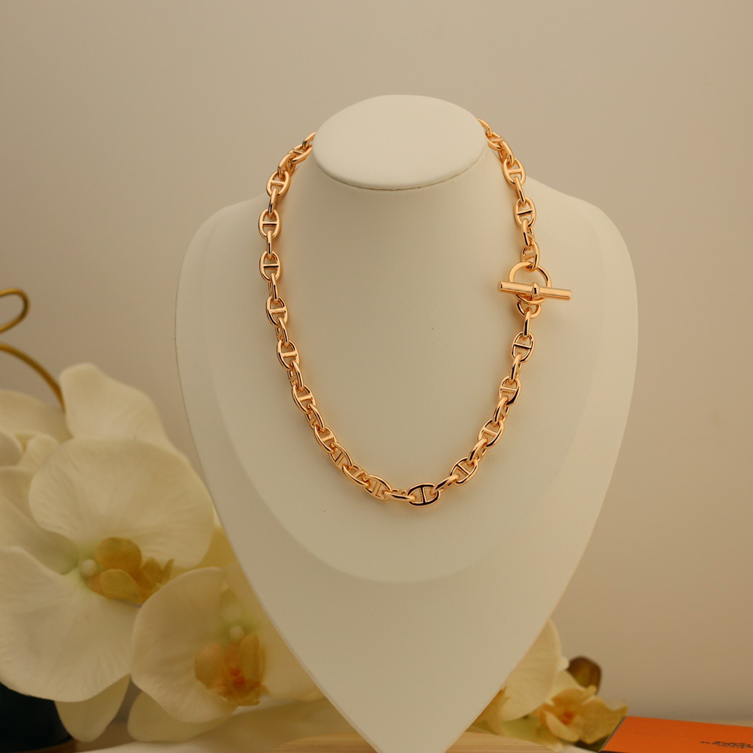 Collana Hermes Farandole Chaine d Ancre Metallo color oro Metallo color argento Grande