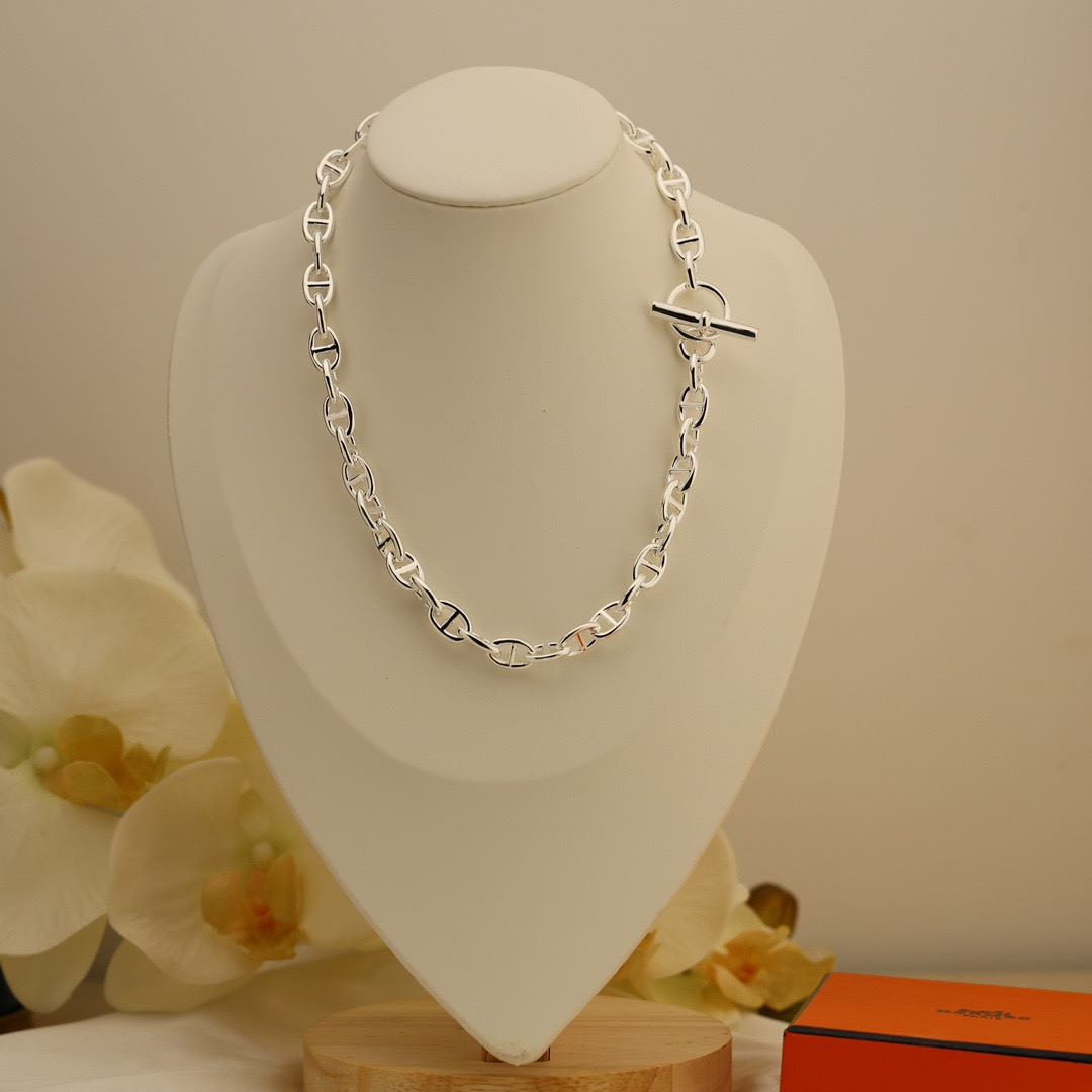 Collana Hermes Farandole Chaine d Ancre Metallo color oro Metallo color argento Grande