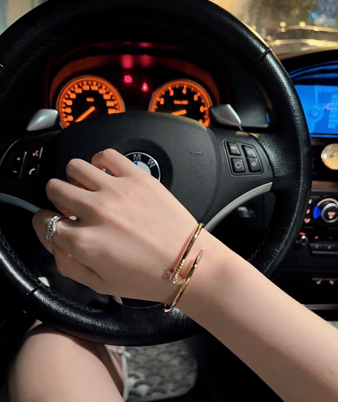 Cartier Juste un Clou bracelet 18k rose gold with clear diamond accents 17