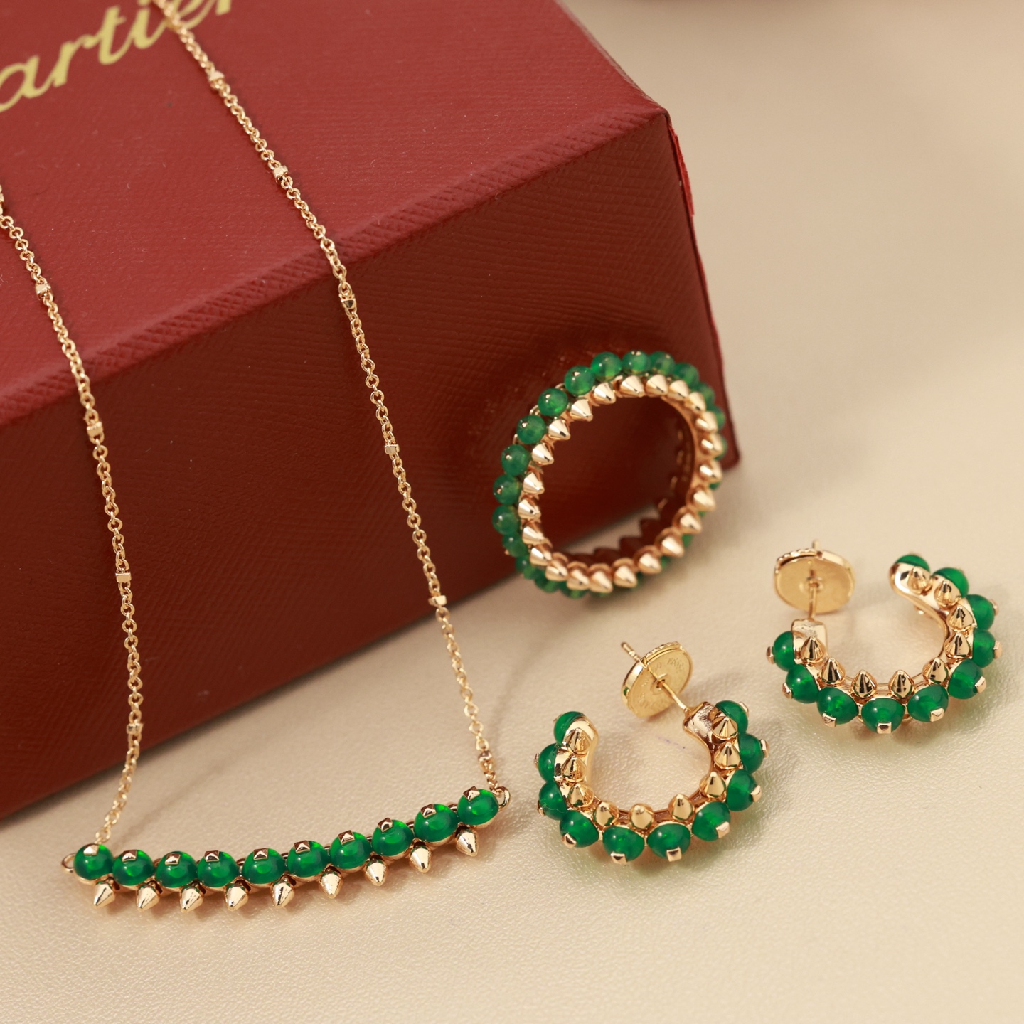 Cartier Clash de Cartier ring rose gold green chrysoprase 54