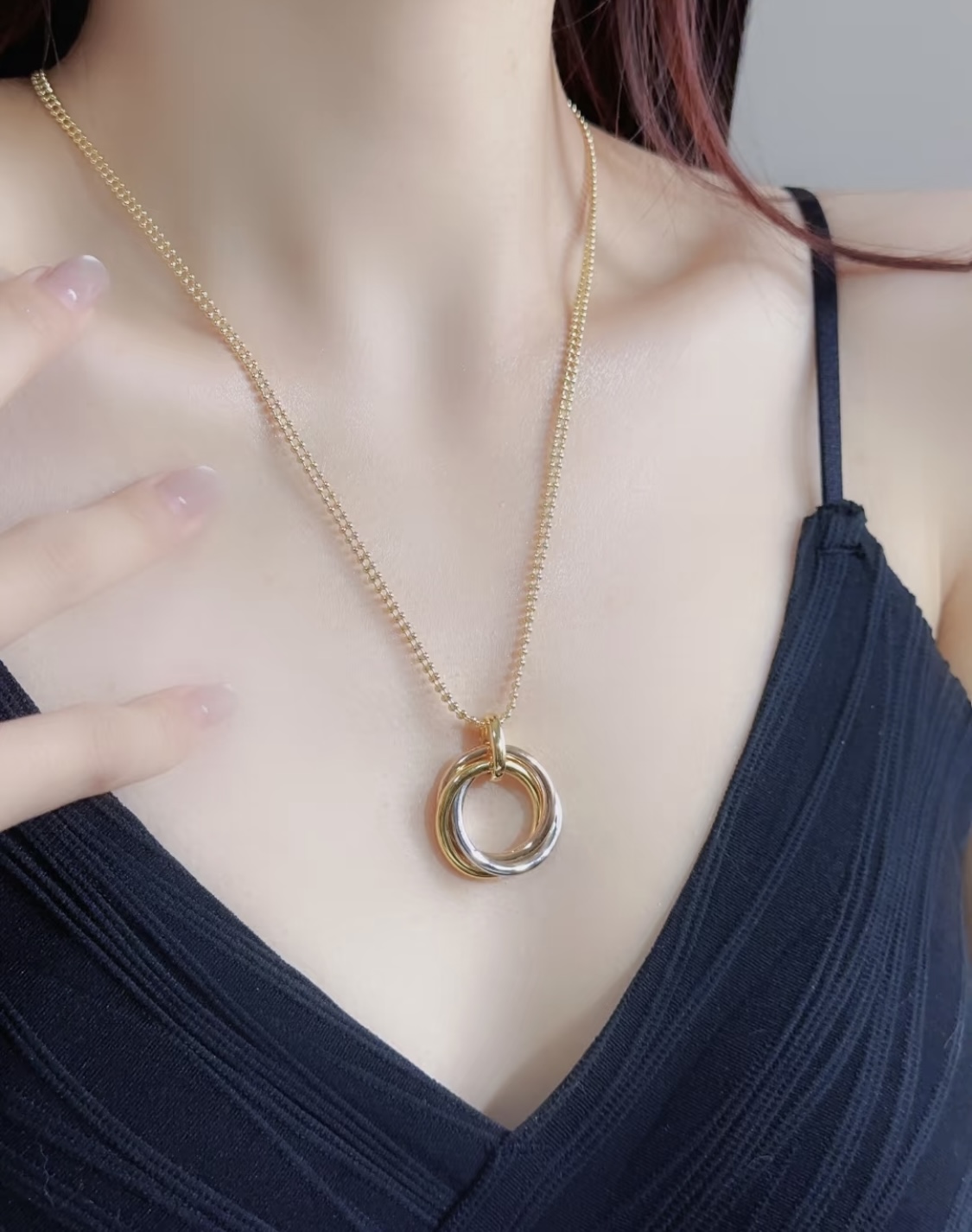 Cartier Trinity necklace 18k yellow gold 18k rose gold 18k white gold 45cm