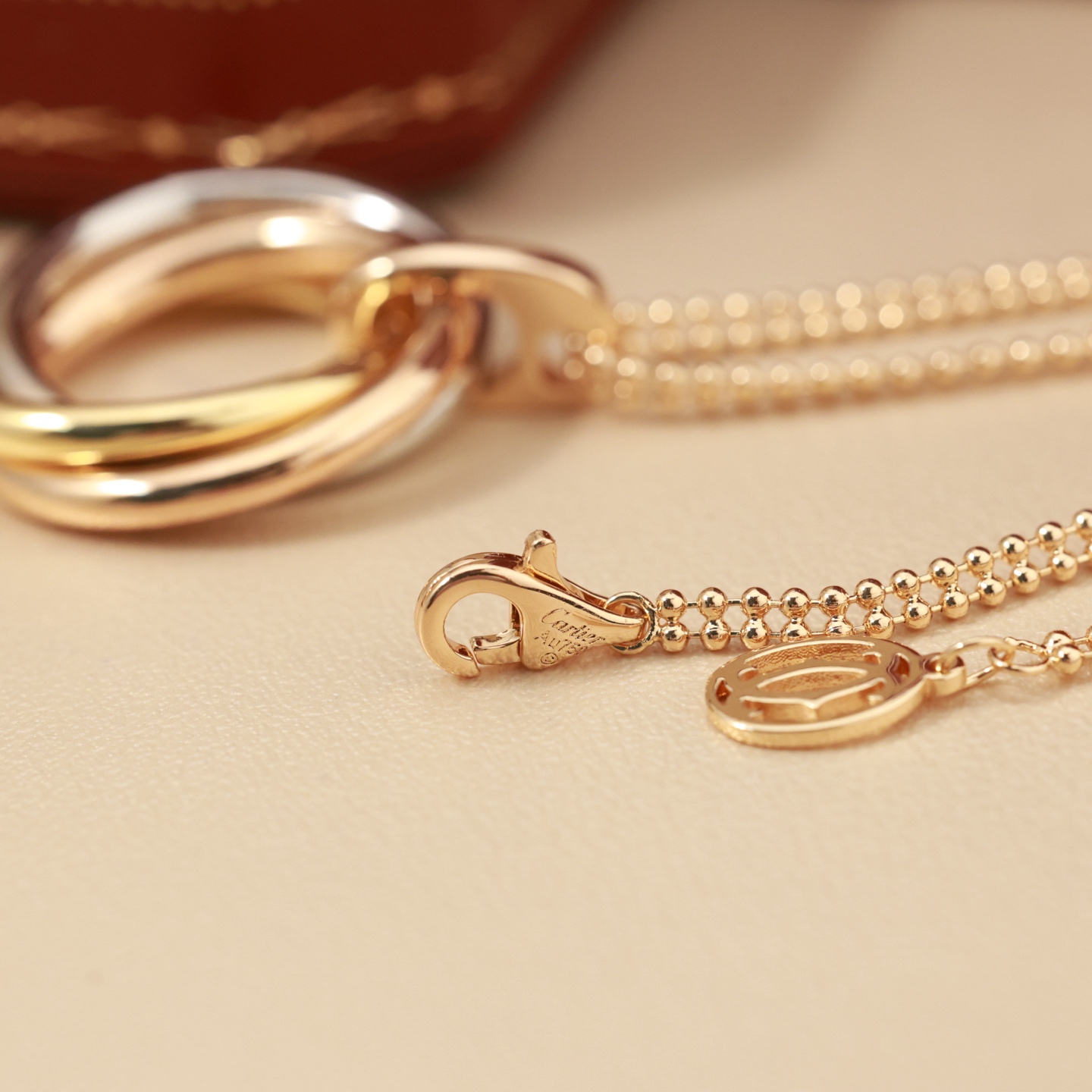 Cartier Trinity necklace 18k yellow gold 18k rose gold 18k white gold 45cm