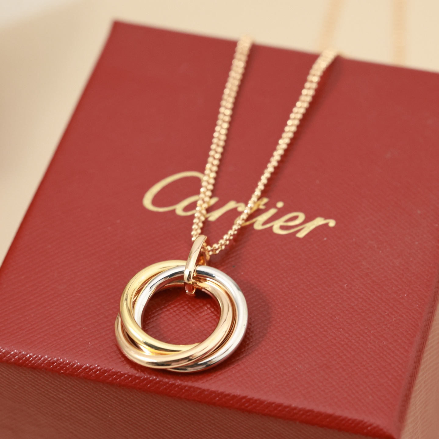 Cartier Trinity necklace 18k yellow gold 18k rose gold 18k white gold 45cm