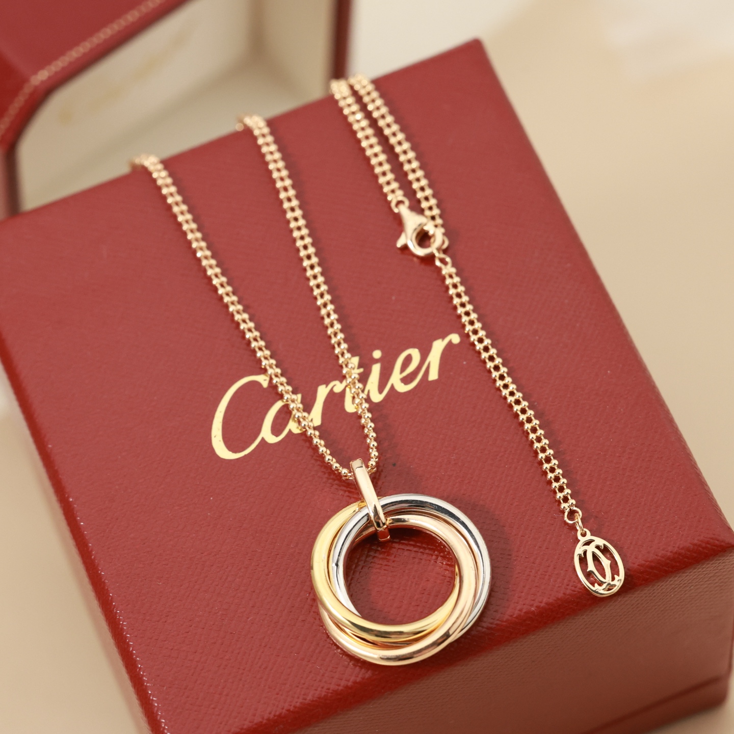 Cartier Trinity necklace 18k yellow gold 18k rose gold 18k white gold 45cm