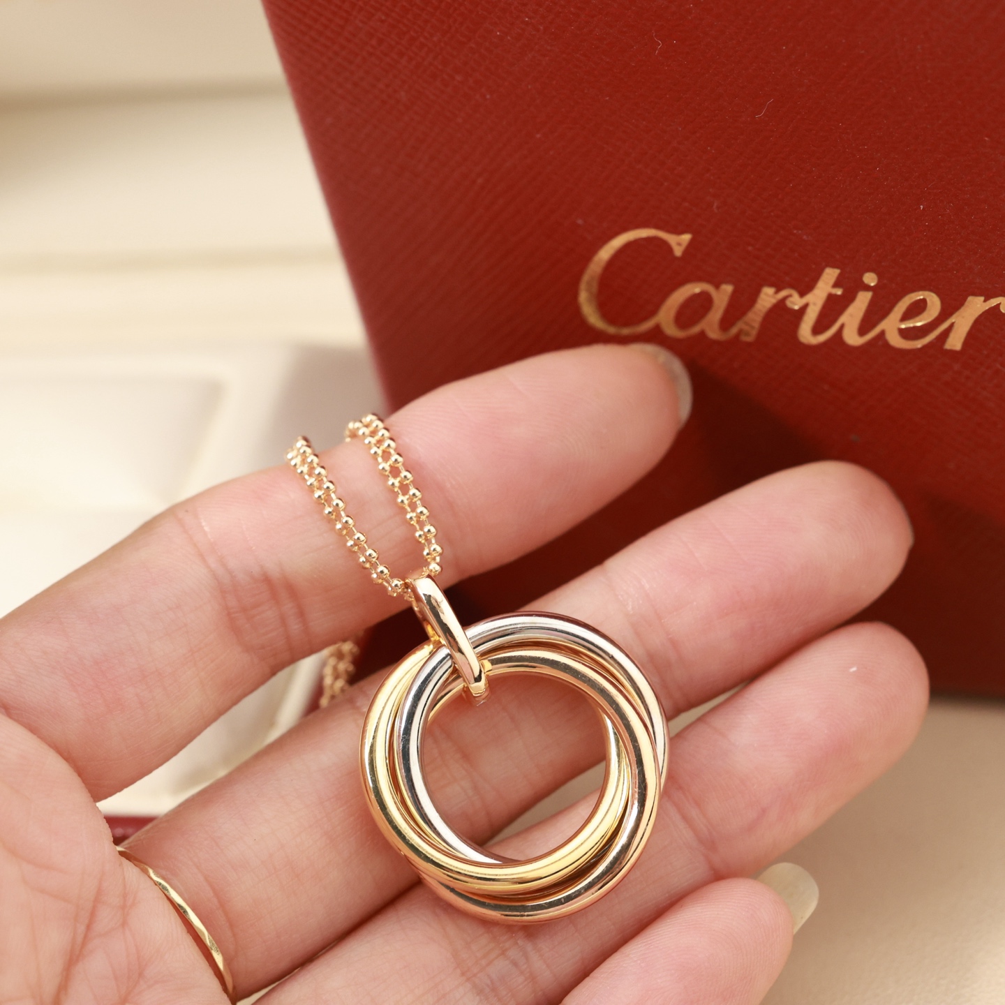 Cartier Trinity necklace 18k yellow gold 18k rose gold 18k white gold 45cm