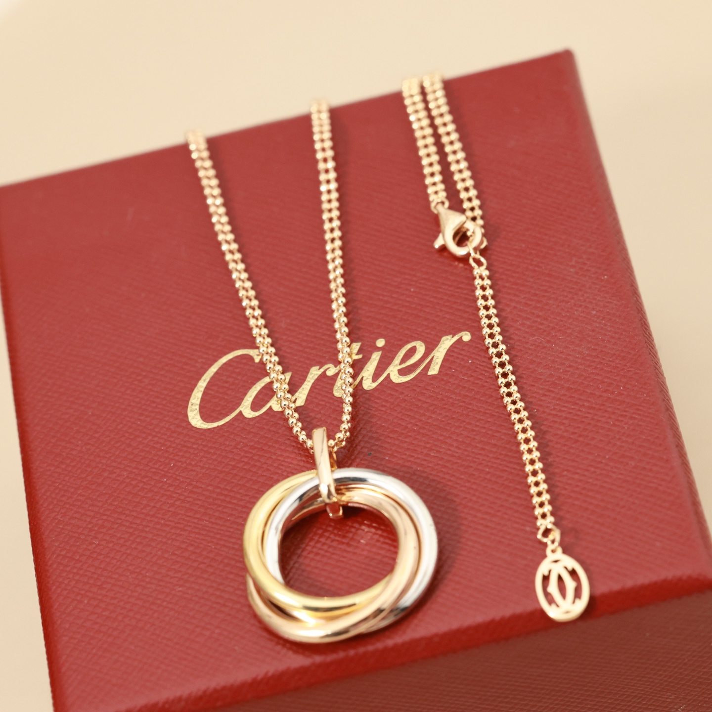 Cartier Trinity necklace 18k yellow gold 18k rose gold 18k white gold 45cm