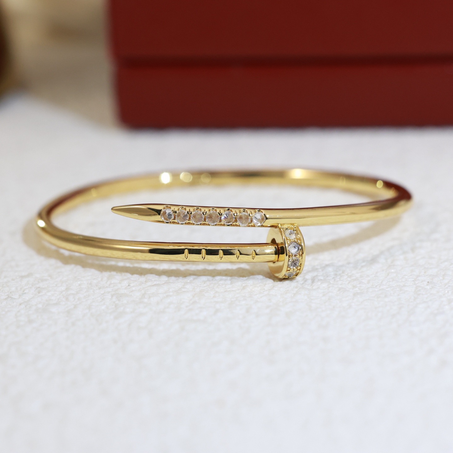 Cartier Juste un Clou bracelet Rose gold with clear diamonds 17