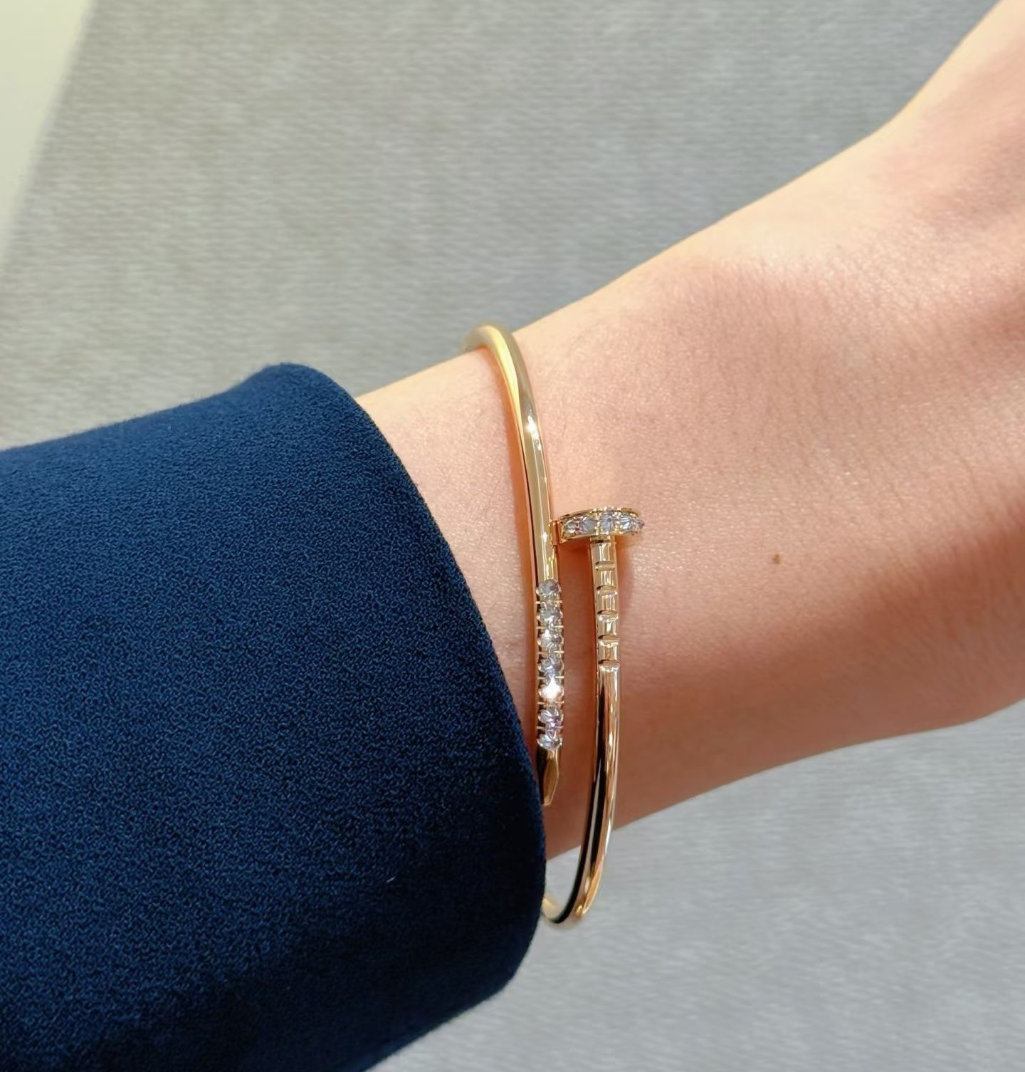 Cartier Juste un Clou bracelet Rose gold with clear diamonds 17