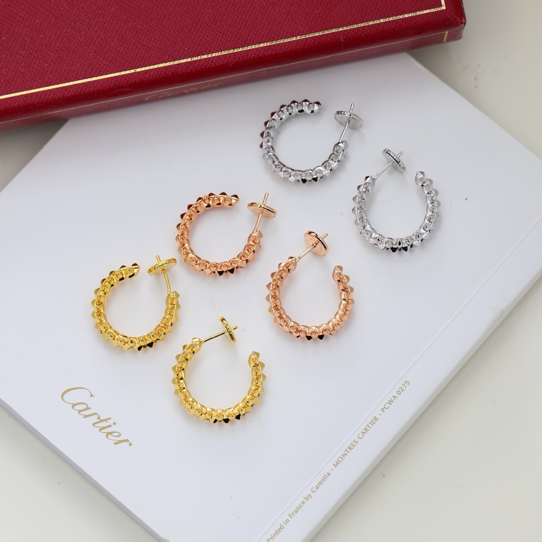 Cartier Clash de Cartier earrings 18k yellow gold 18k rose gold 18k white gold no gemstones 12mm hoop diameter