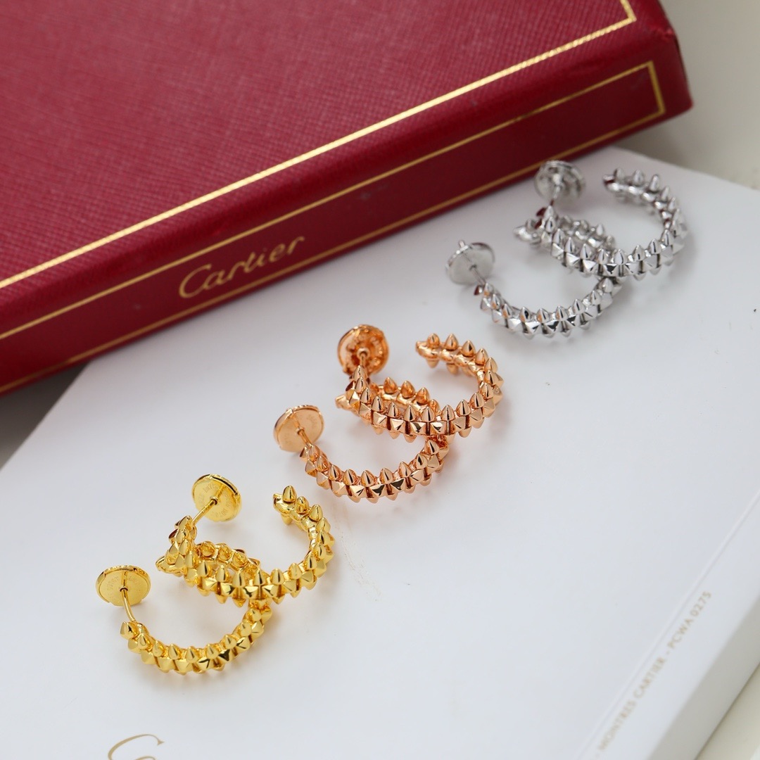 Cartier Clash de Cartier earrings 18k yellow gold 18k rose gold 18k white gold no gemstones 12mm hoop diameter