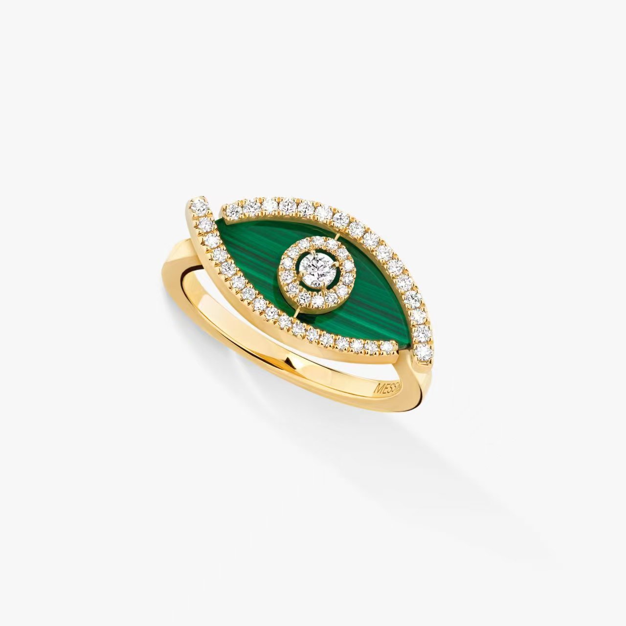 Messika Lucky Eye ring Rose gold turquoise diamond EU 52