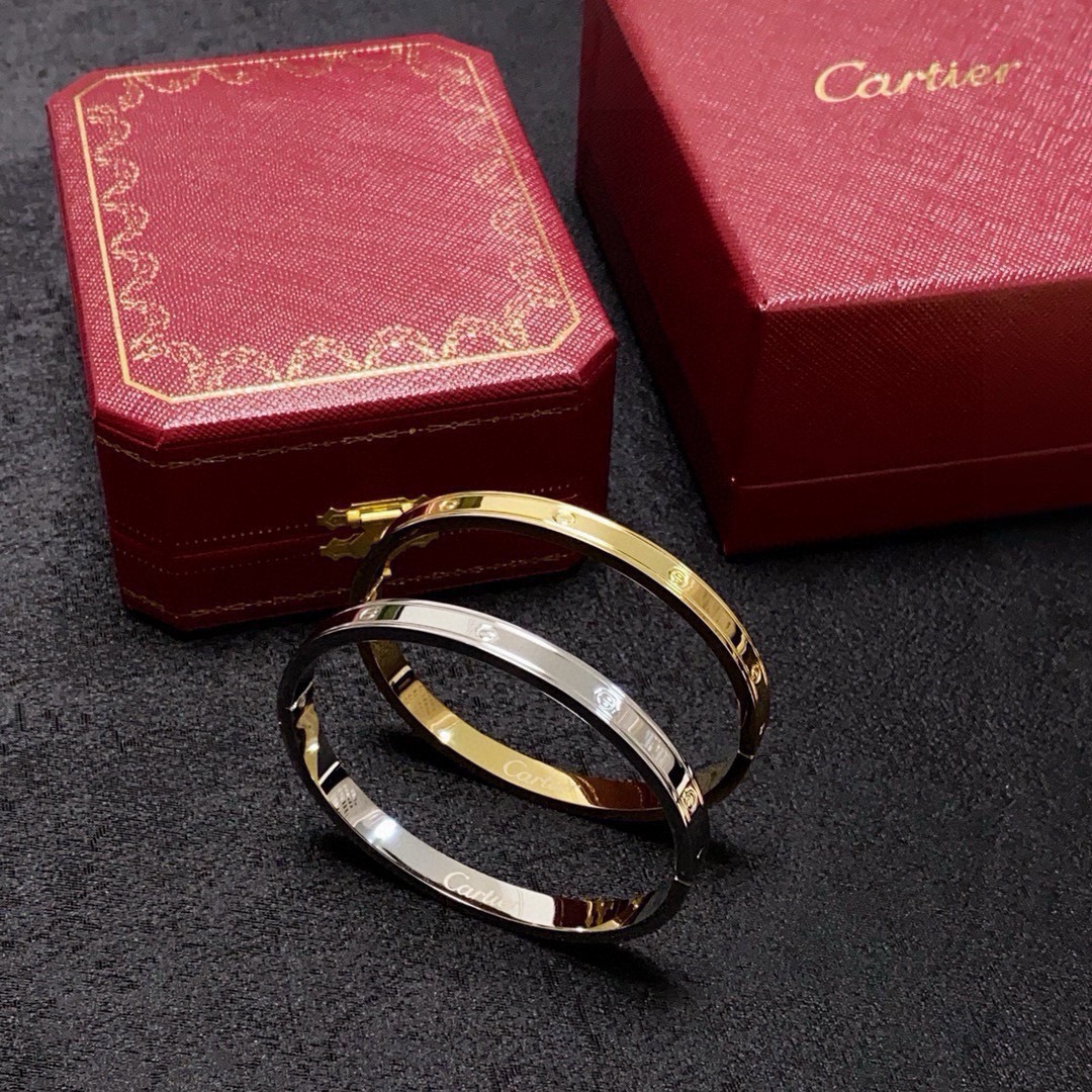 Cartier Love bracelet 18k yellow gold 18k white gold no accent stones 17