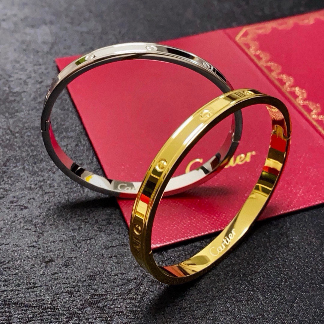 Cartier Love bracelet 18k yellow gold 18k white gold no accent stones 17