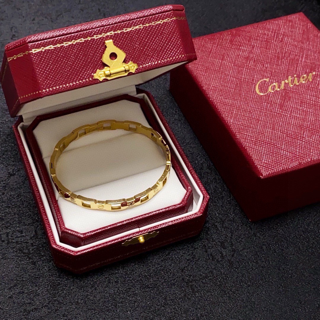 Cartier Love Chain Bracelet bracelet 18k yellow gold 18k white gold clear diamond accents 17cm