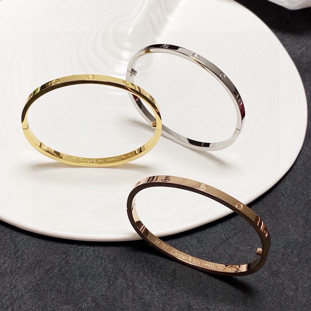 Cartier LOVE bracelet 18k rose gold 18k white gold 18k yellow gold no gemstones 17