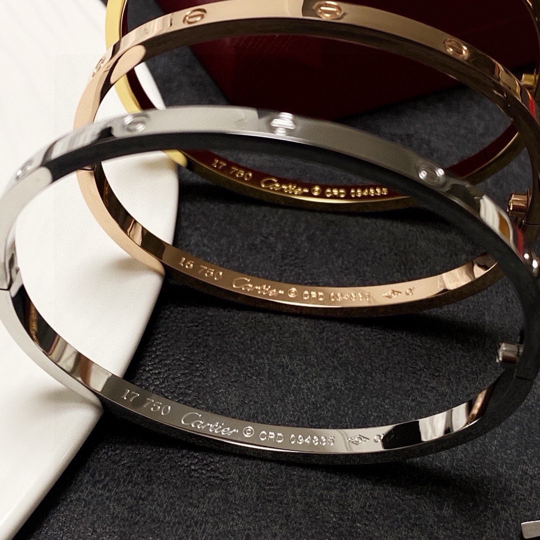 Cartier LOVE bracelet 18k rose gold 18k white gold 18k yellow gold no gemstones 17
