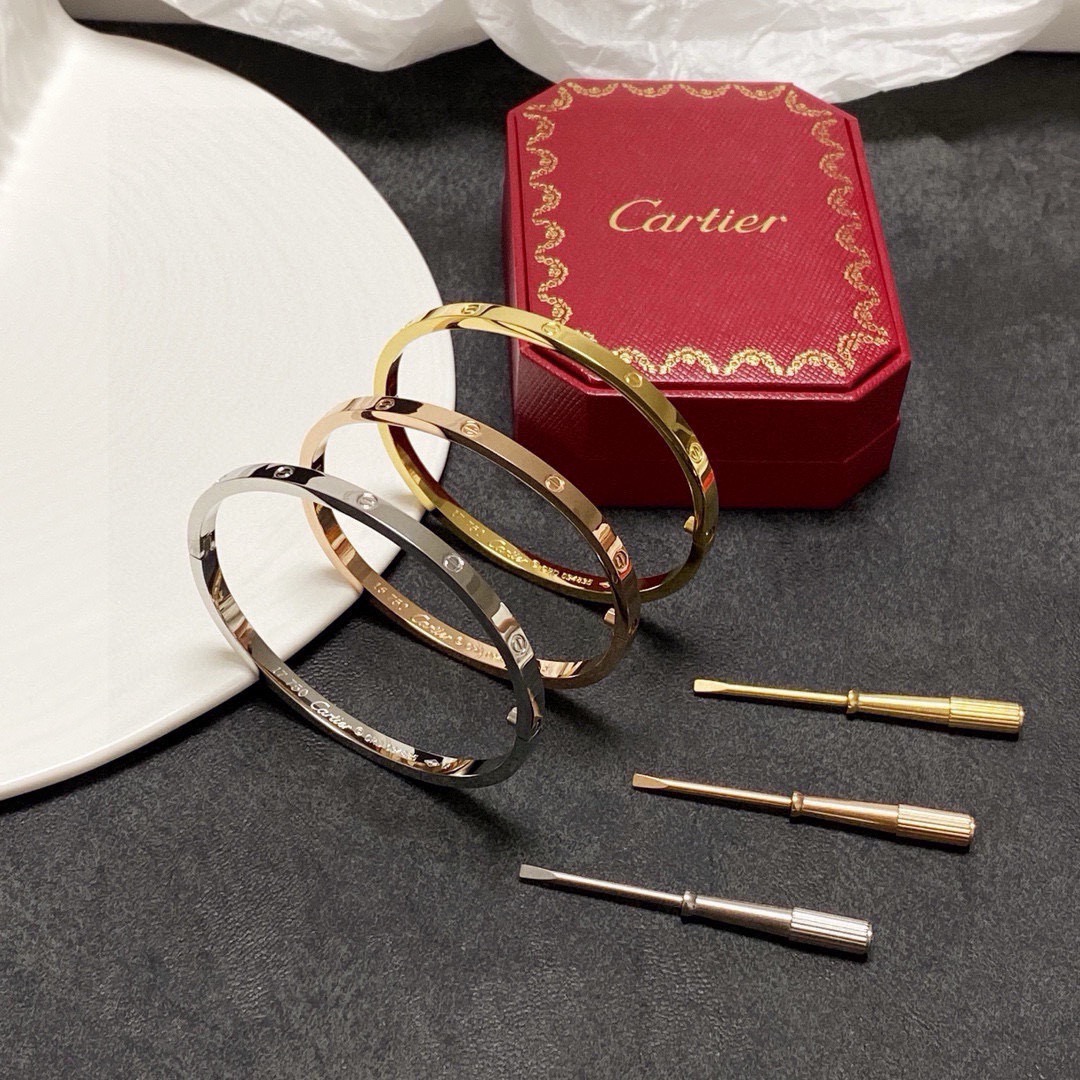 Cartier LOVE bracelet 18k rose gold 18k white gold 18k yellow gold no gemstones 17