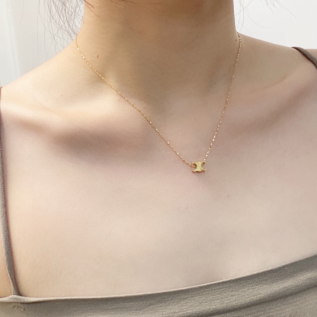 Celine Triomphe necklace 14K gold 40cm