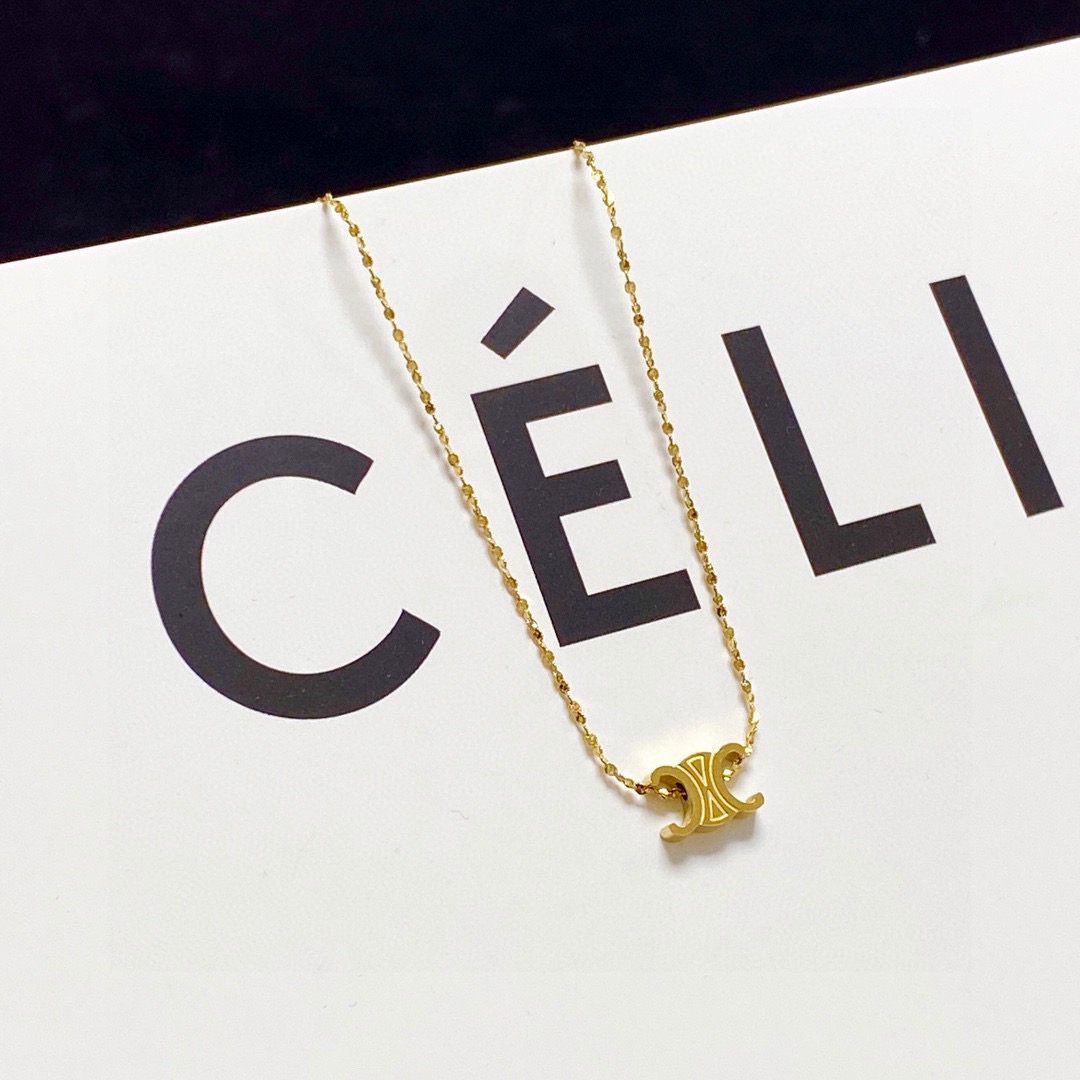 Celine Triomphe necklace 14K gold 40cm