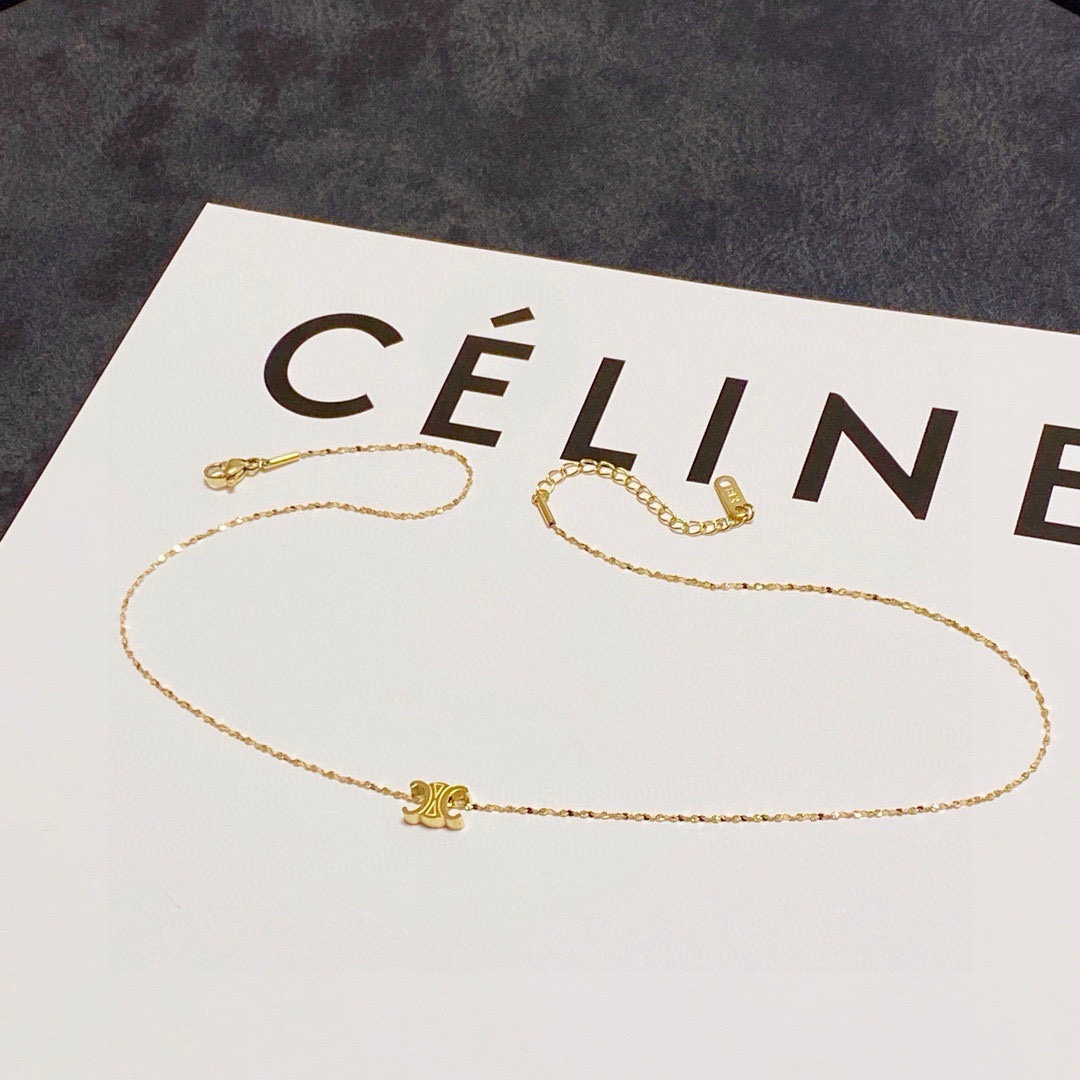 Celine Triomphe necklace 14K gold 40cm