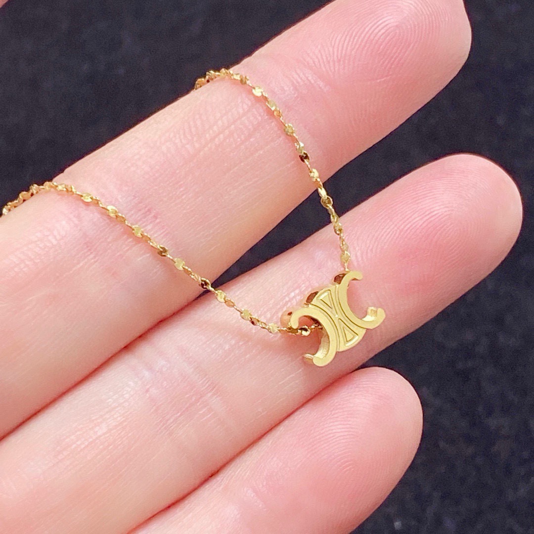 Celine Triomphe necklace 14K gold 40cm