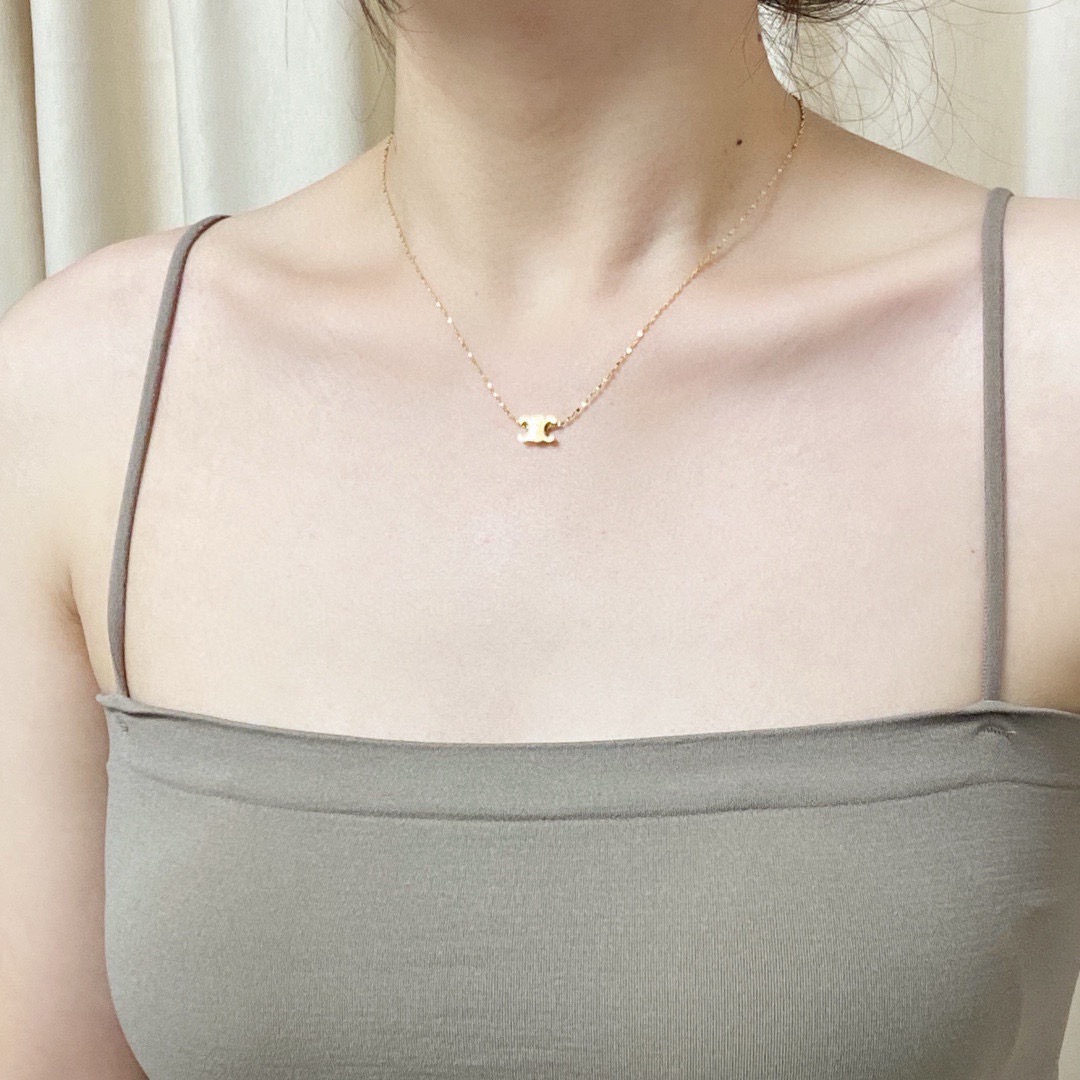 Celine Triomphe necklace 14K gold 40cm