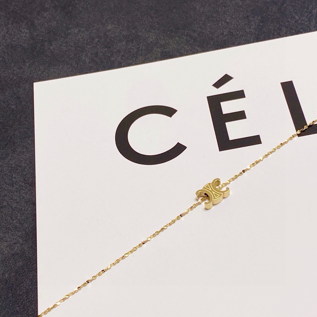 Celine Triomphe necklace 14K gold 40cm