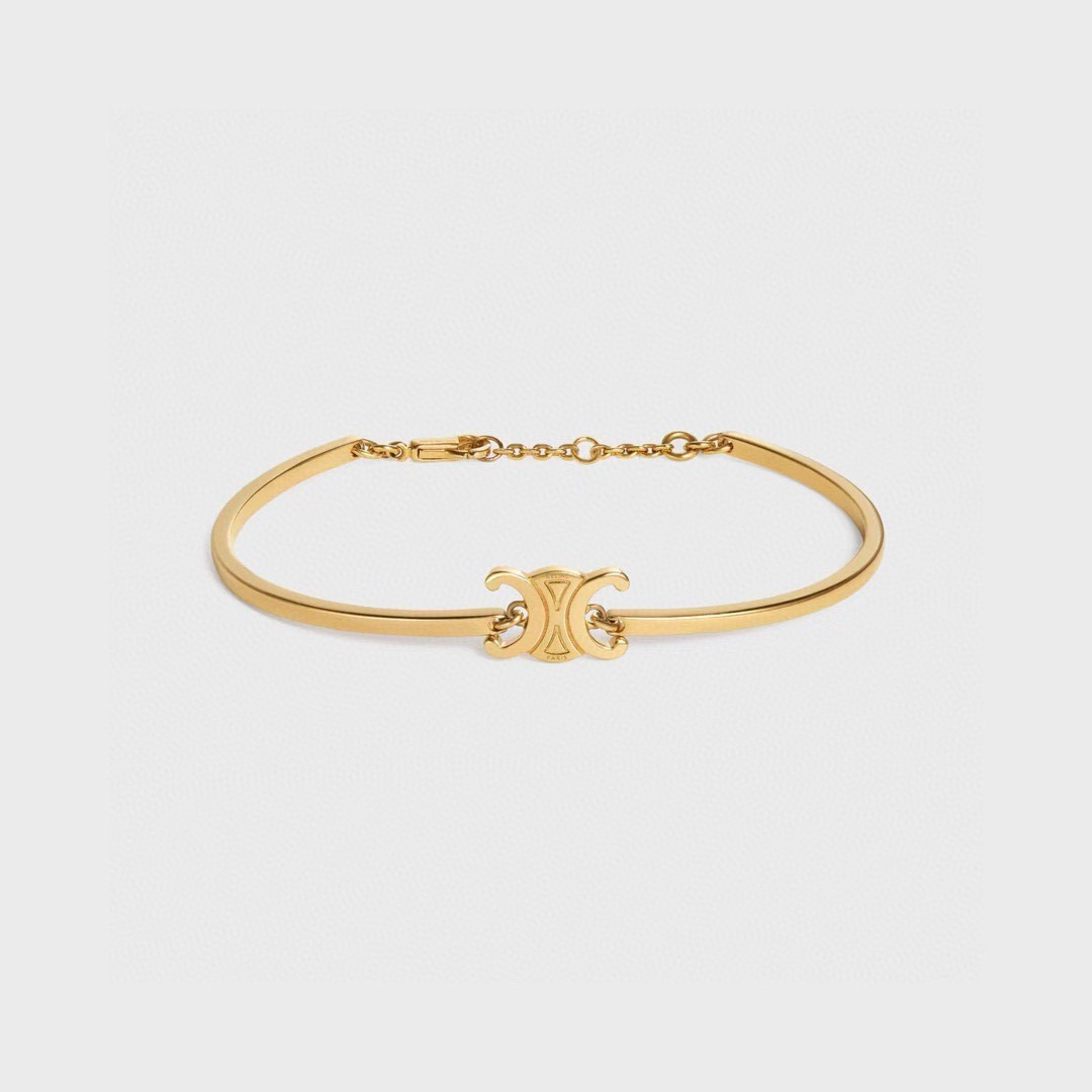 Celine Triomphe bracelet Silver-toned metal first variant Gold-toned metal second and third variants no gemstones 17cm