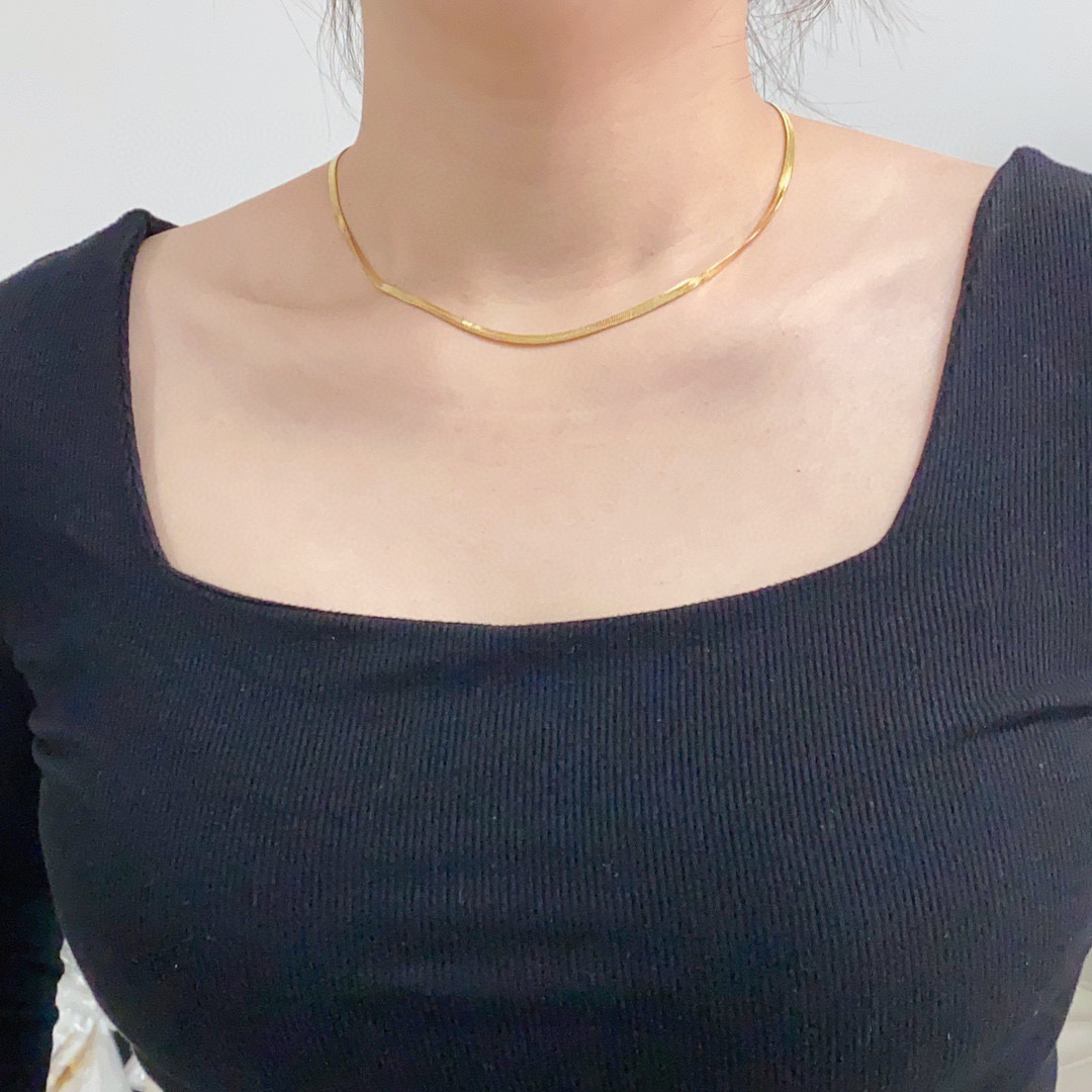Celine Triomphe Snake Chain Choker necklace 14K gold-toned metal silver-toned metal no accent stones 40cm with 5cm extender