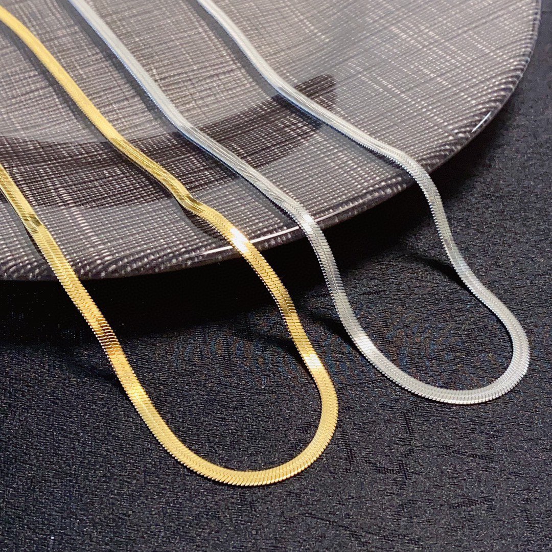Celine Triomphe Snake Chain Choker necklace 14K gold-toned metal silver-toned metal no accent stones 40cm with 5cm extender