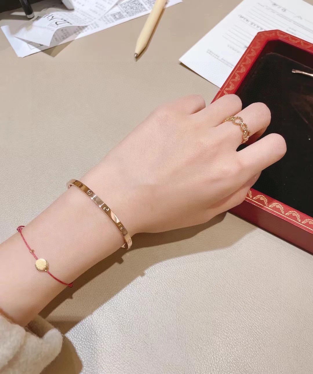 Cartier LOVE bracelet 18k yellow gold 18k rose gold 18k white gold 17