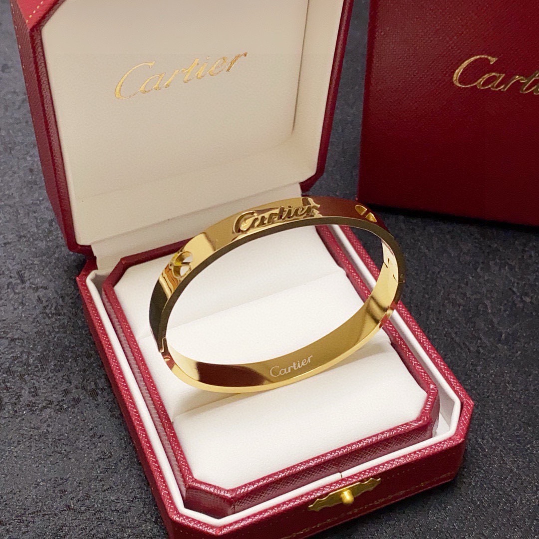 Cartier Love Script Cuff Bracelet bracelet 18k yellow gold 18k white gold no gemstones 17cm