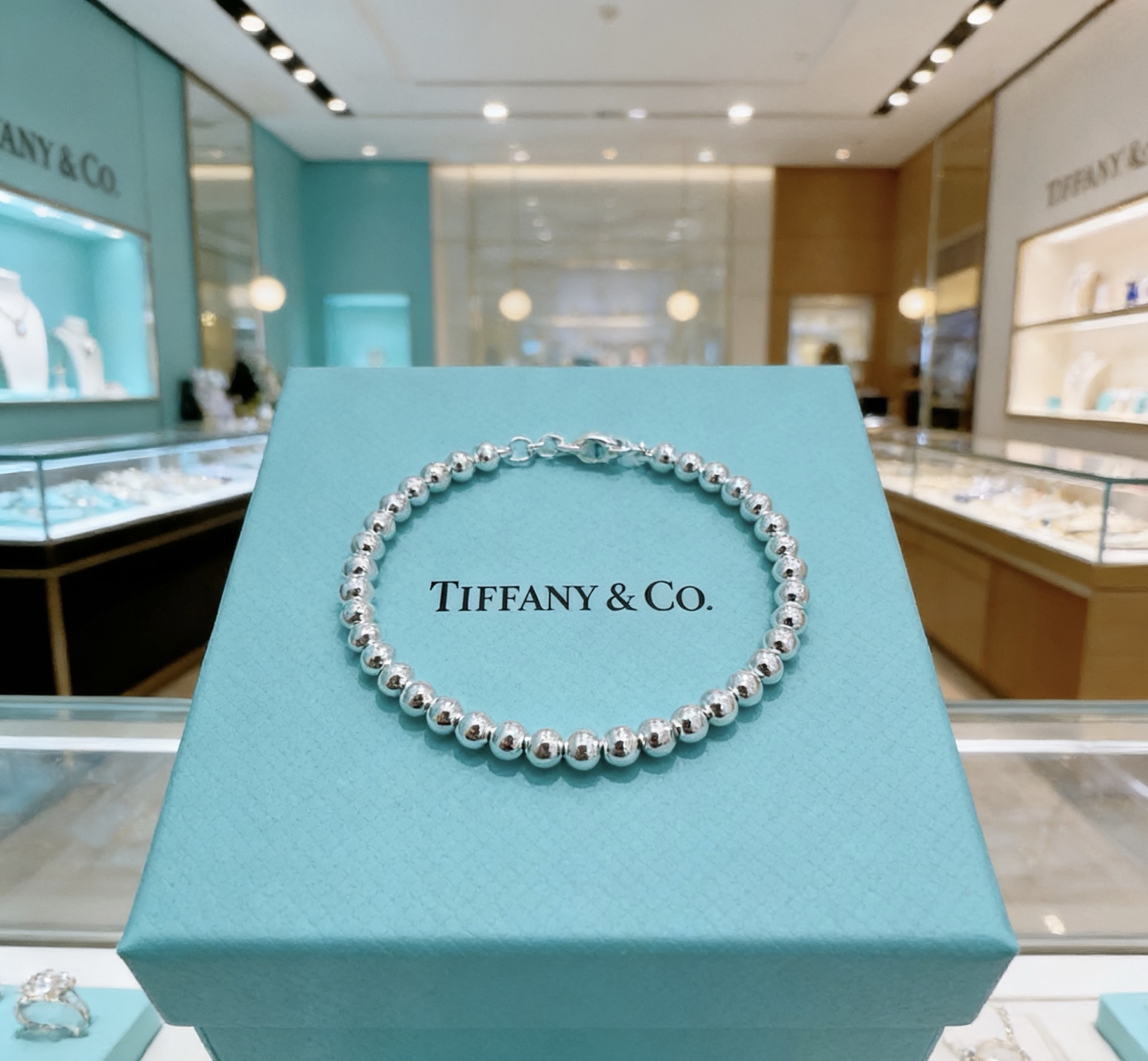 Tiffany Co Return to Tiffany bracelet sterling silver with Tiffany Blue enamel heart charm 17cm