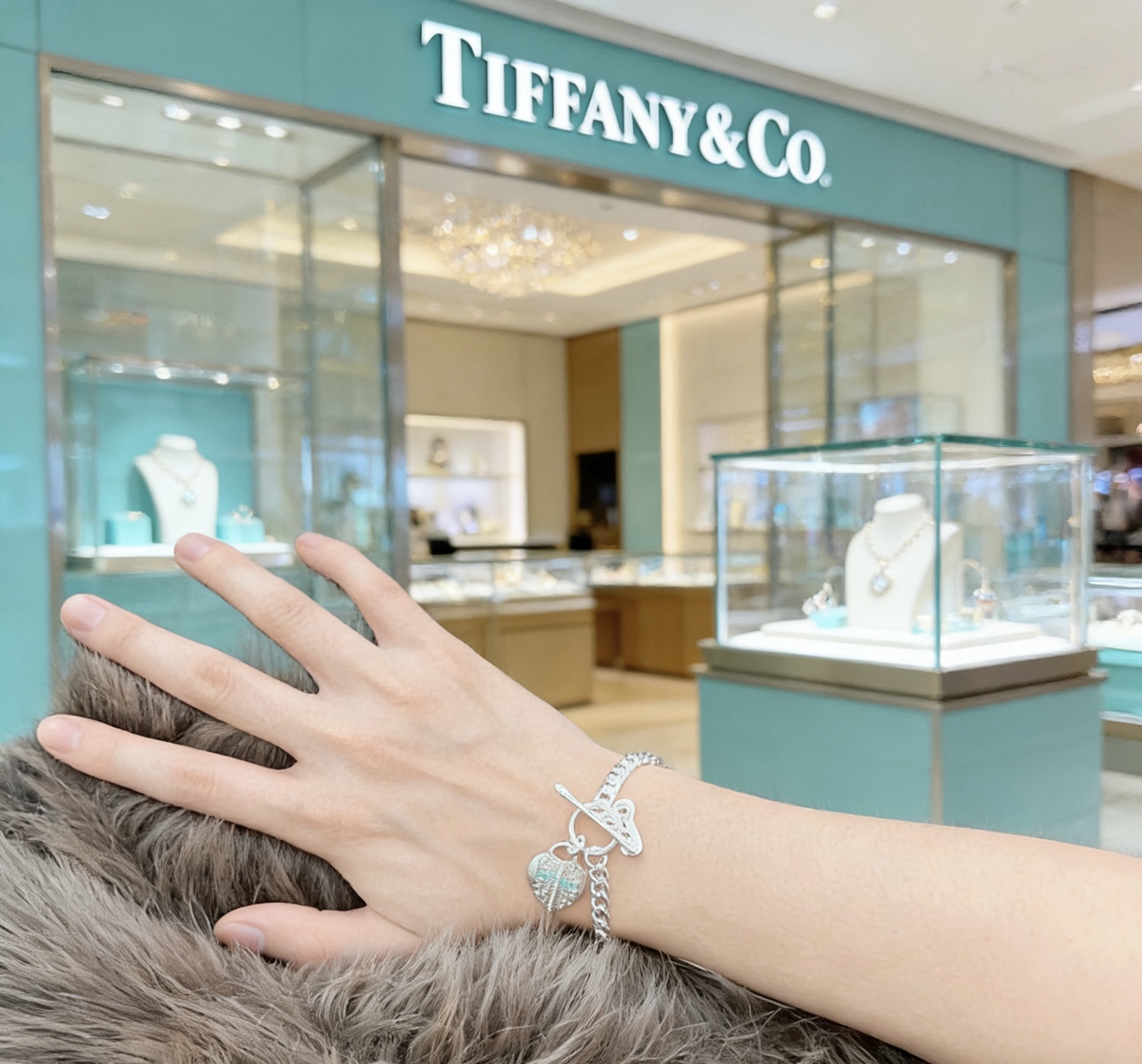 Tiffany Co Love You Heart Tag Toggle Curb Chain bracelet sterling silver with light blue enamel text accents 7 inches