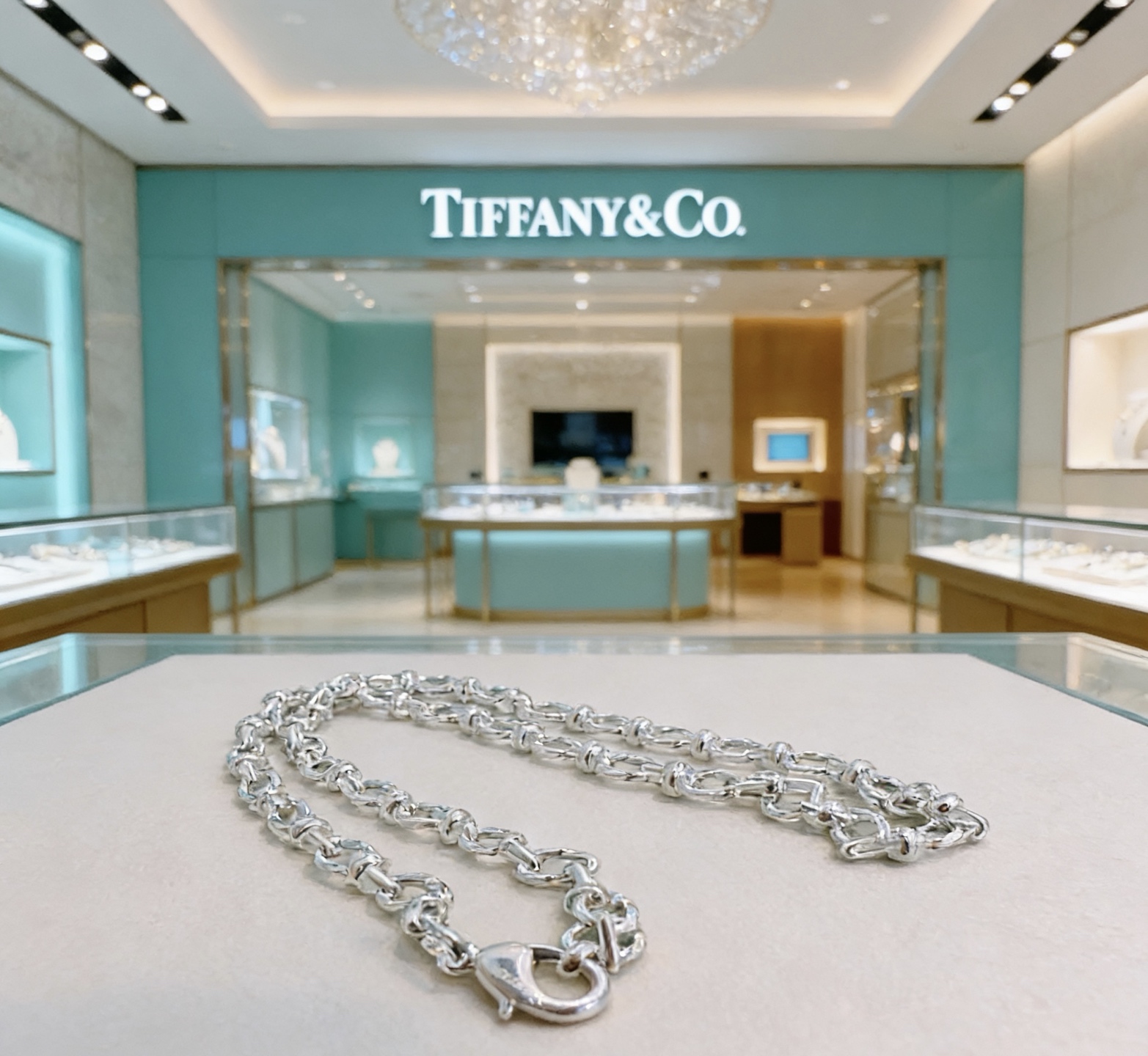 Tiffany Co Forged Link necklace sterling silver 20 inches