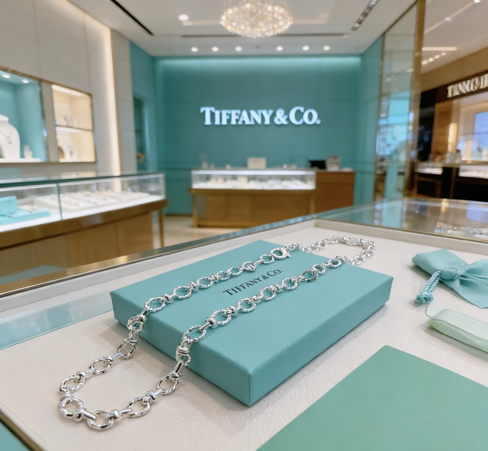 Tiffany Co Forged Link necklace sterling silver 20 inches