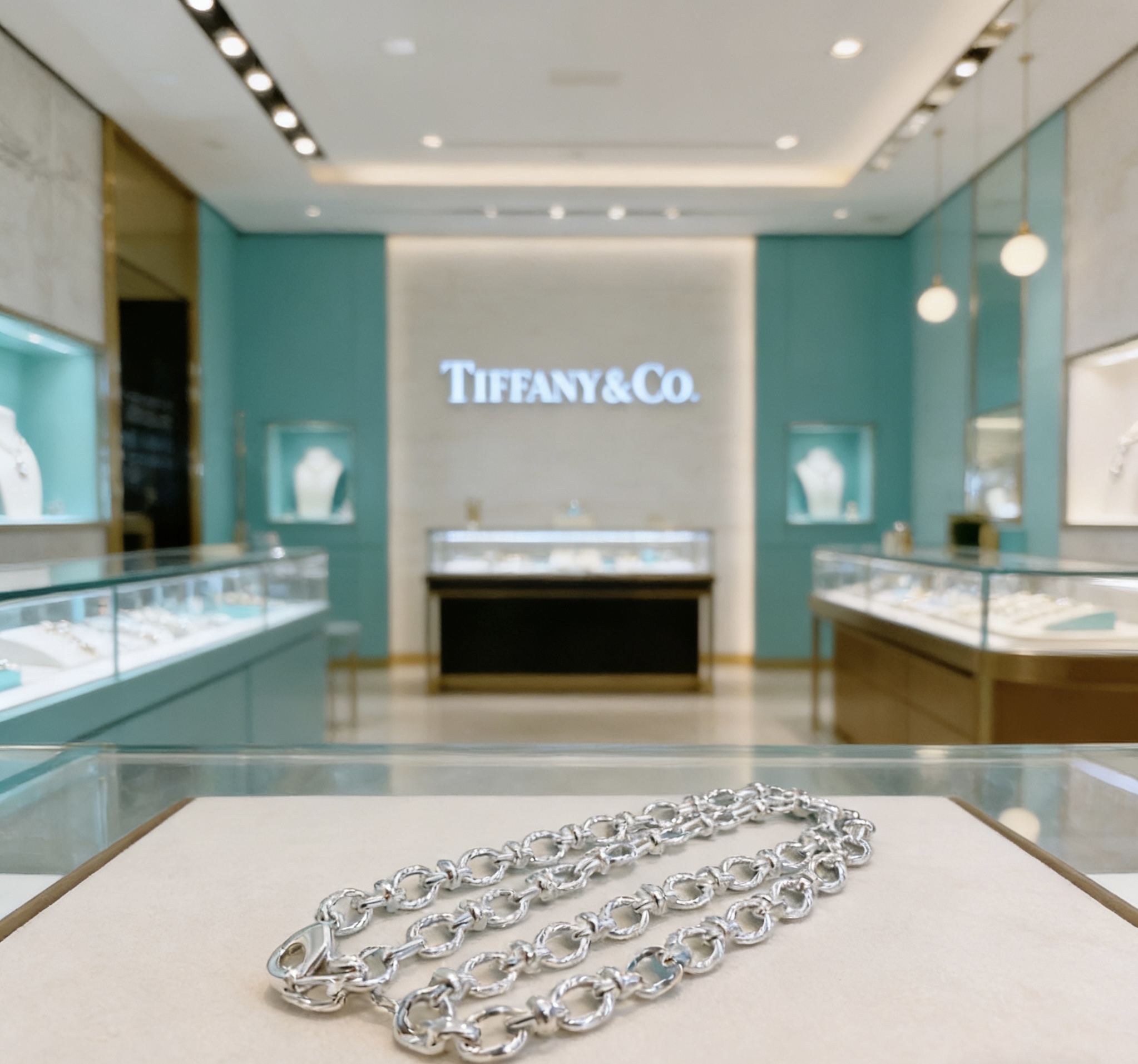 Tiffany Co Forged Link necklace sterling silver 20 inches