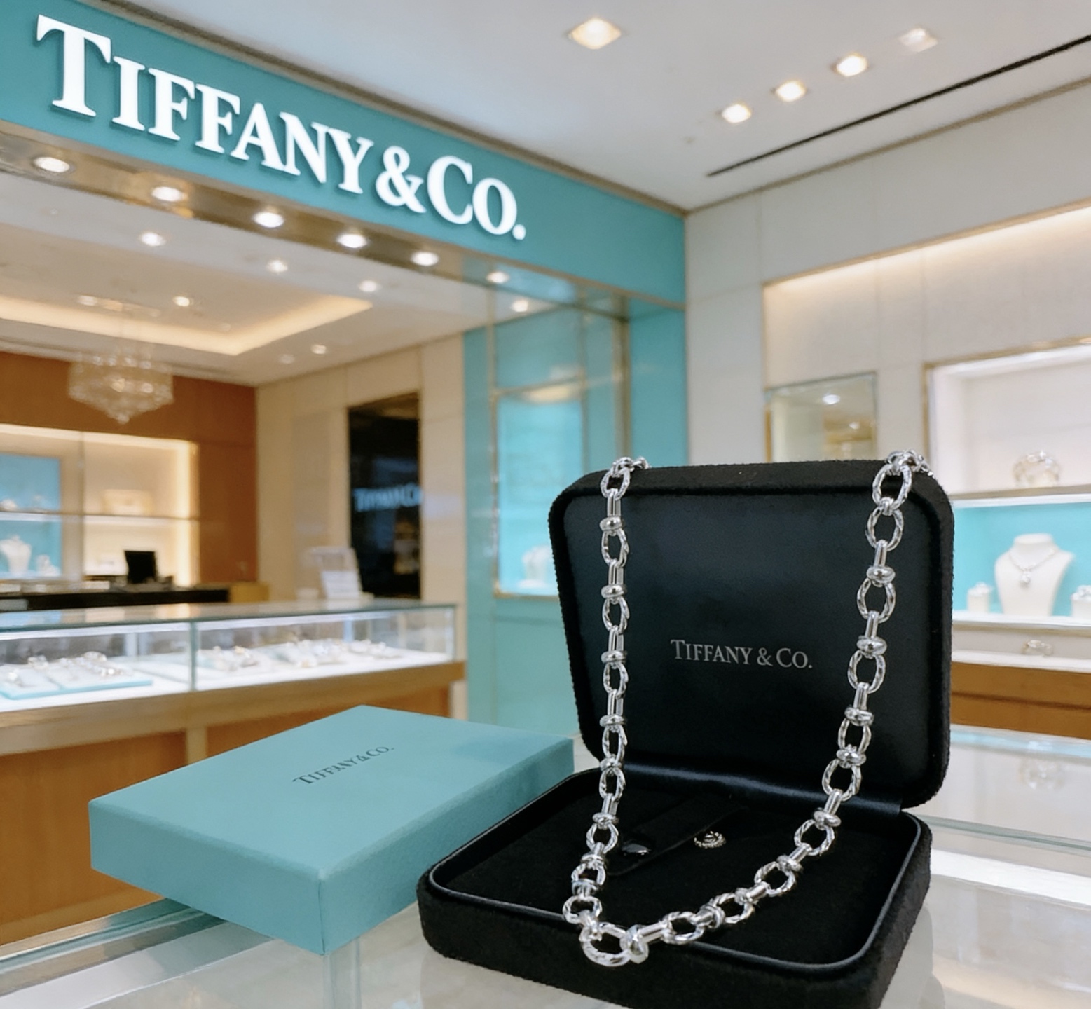 Tiffany Co Forged Link necklace sterling silver 20 inches
