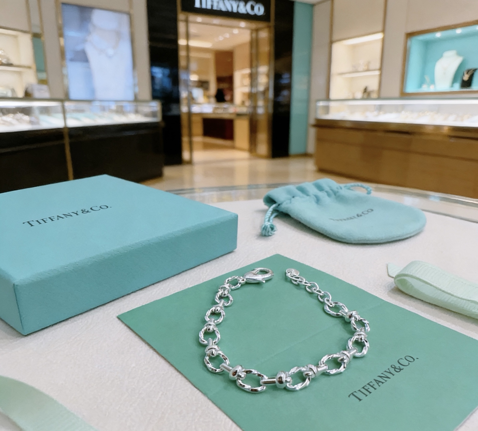 Tiffany Co Link Chain Bracelet bracelet Silver 18cm