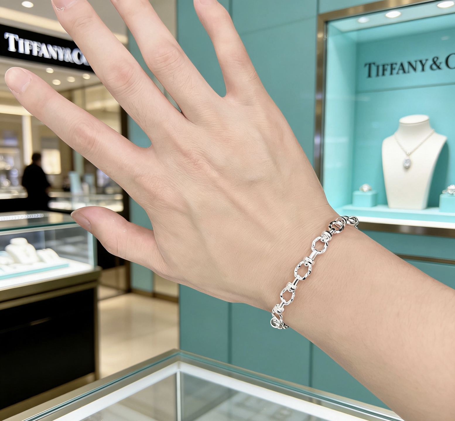 Tiffany Co Link Chain Bracelet bracelet Silver 18cm