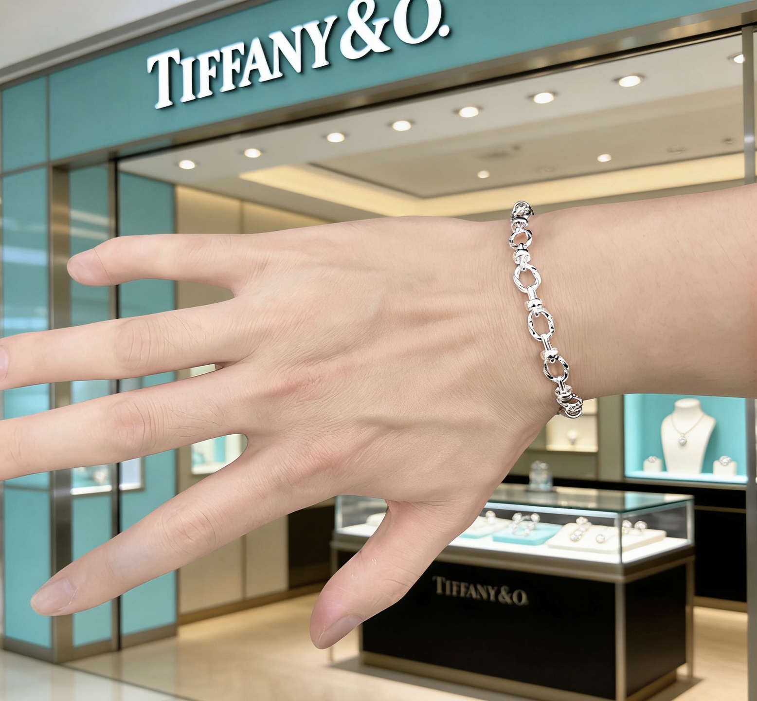 Tiffany Co Link Chain Bracelet bracelet Silver 18cm
