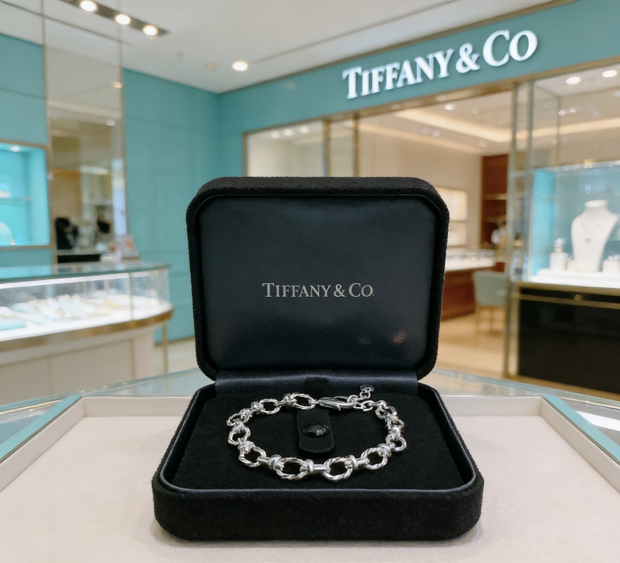 Tiffany Co Link Chain Bracelet bracelet Silver 18cm