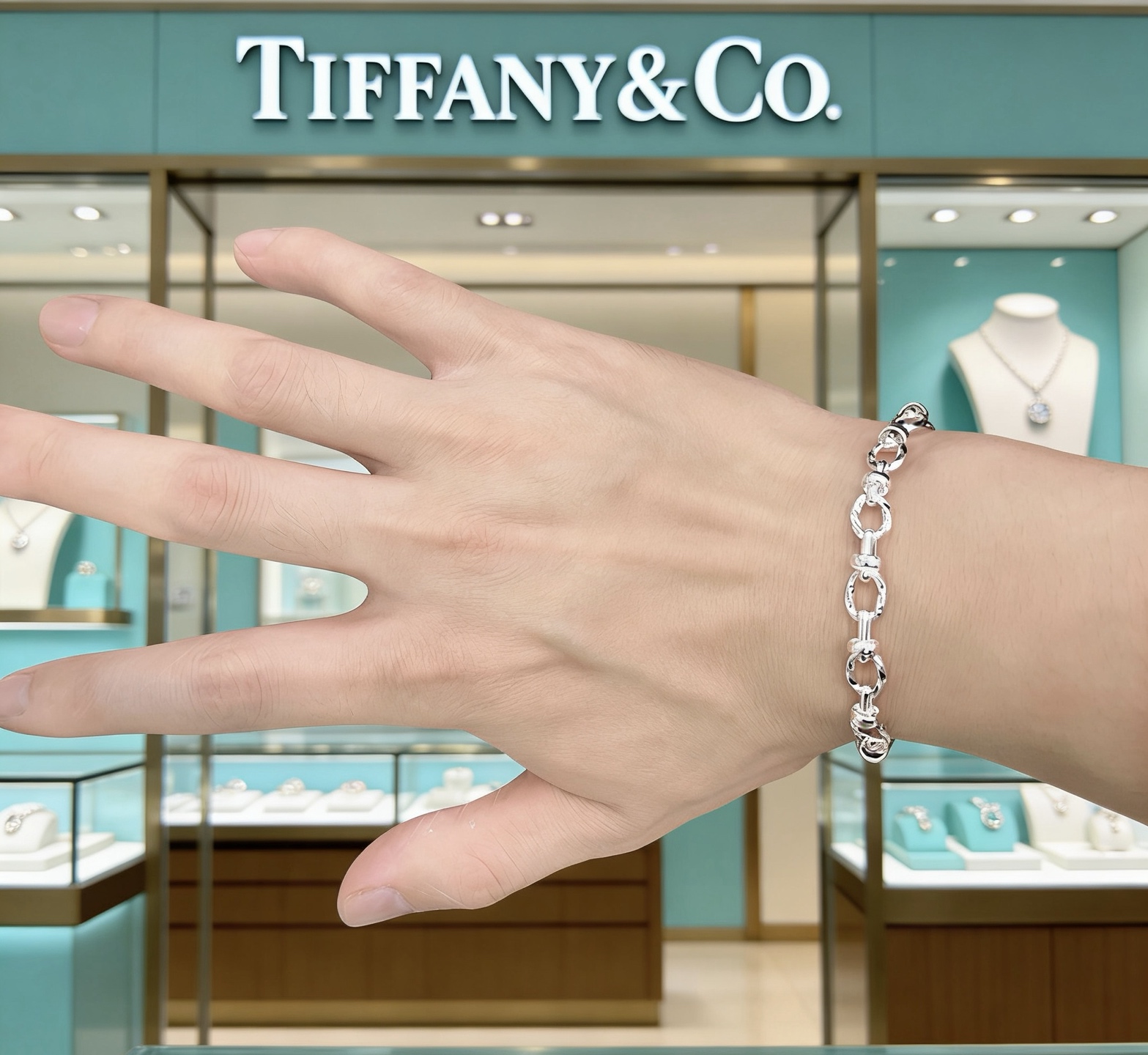 Tiffany Co Link Chain Bracelet bracelet Silver 18cm