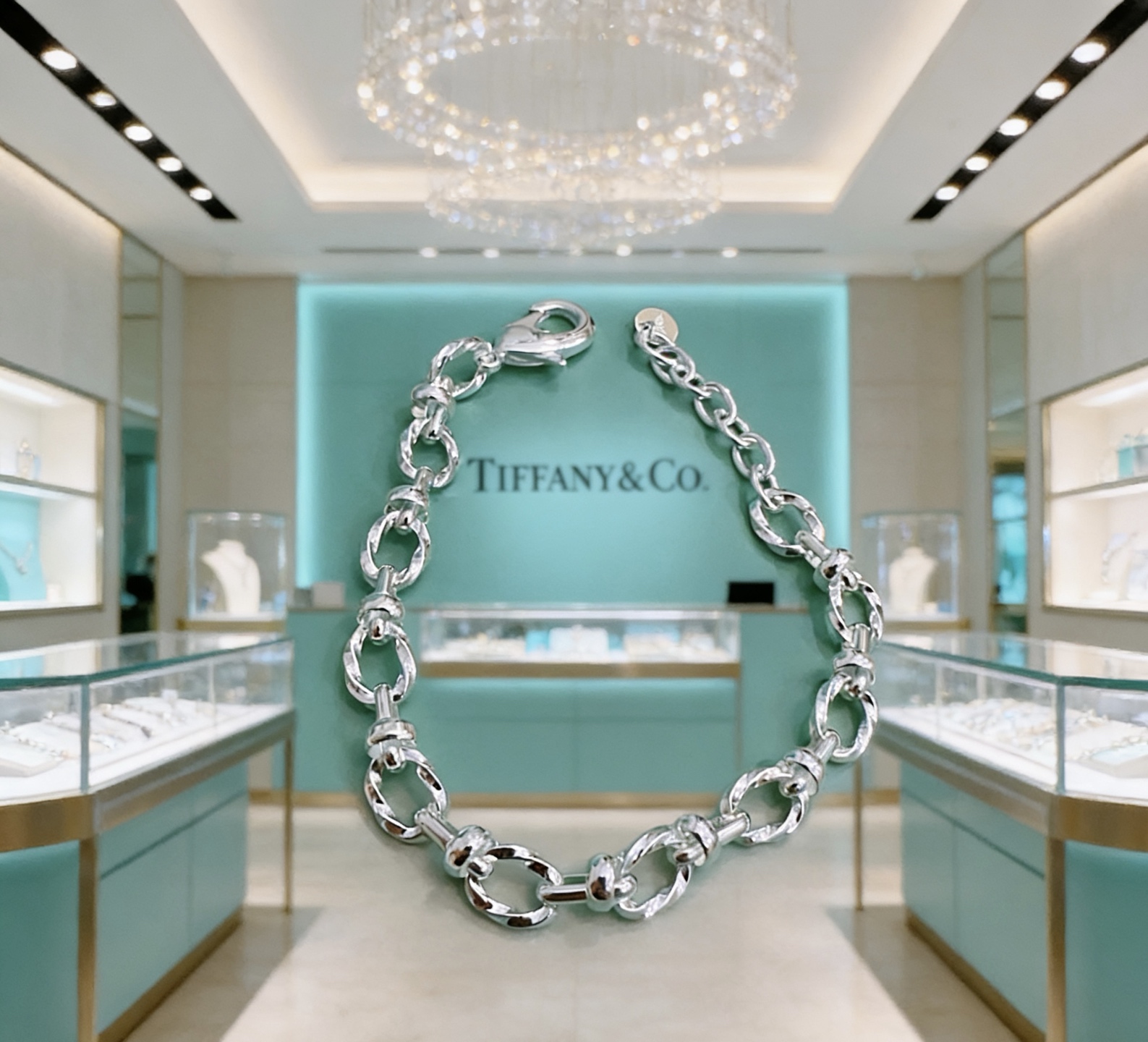 Tiffany Co Link Chain Bracelet bracelet Silver 18cm