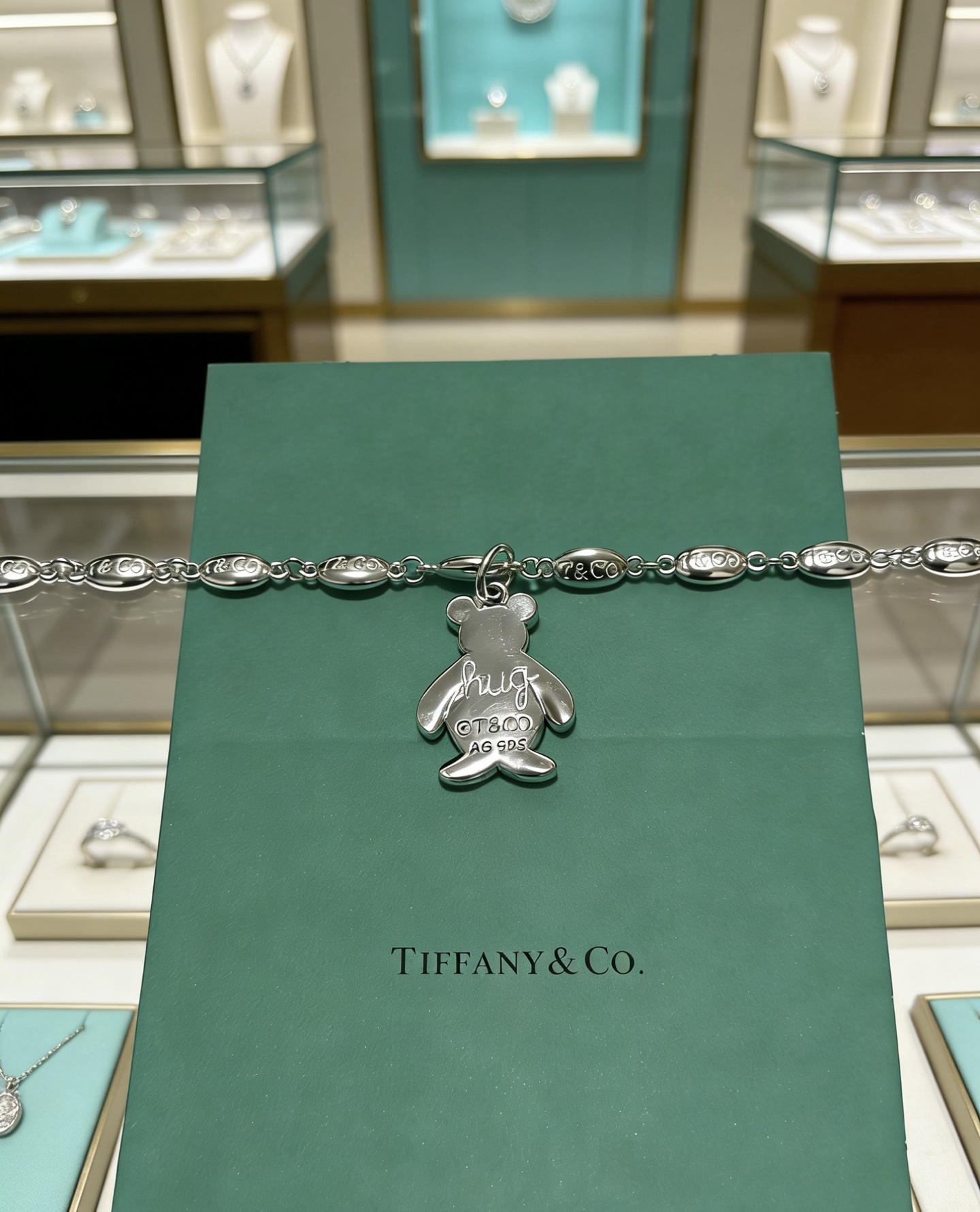 Tiffany Co Hug Bear Charm Toggle Bracelet bracelet Sterling silver 925 silver polished silver metal no gemstones 7 inches